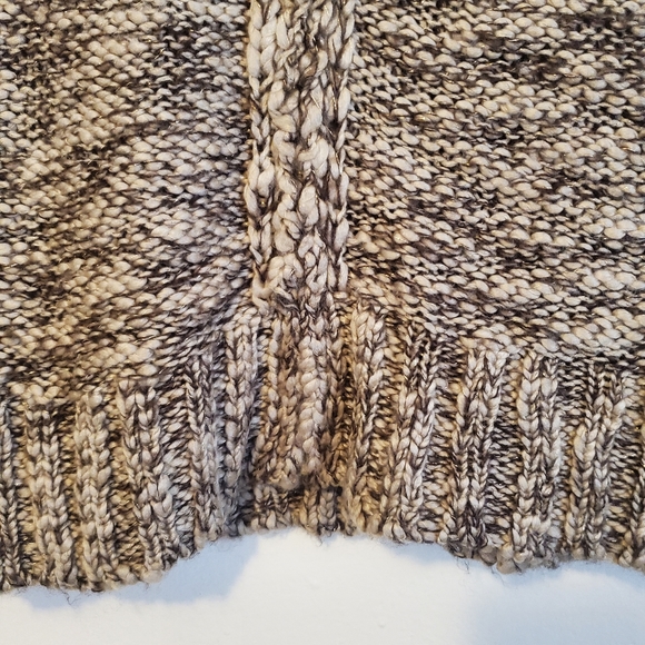 Charter Club Brown Tweed Metallic Faux Fur Collar Wool Blend Zipper Boho Vest - Picture 7 of 13